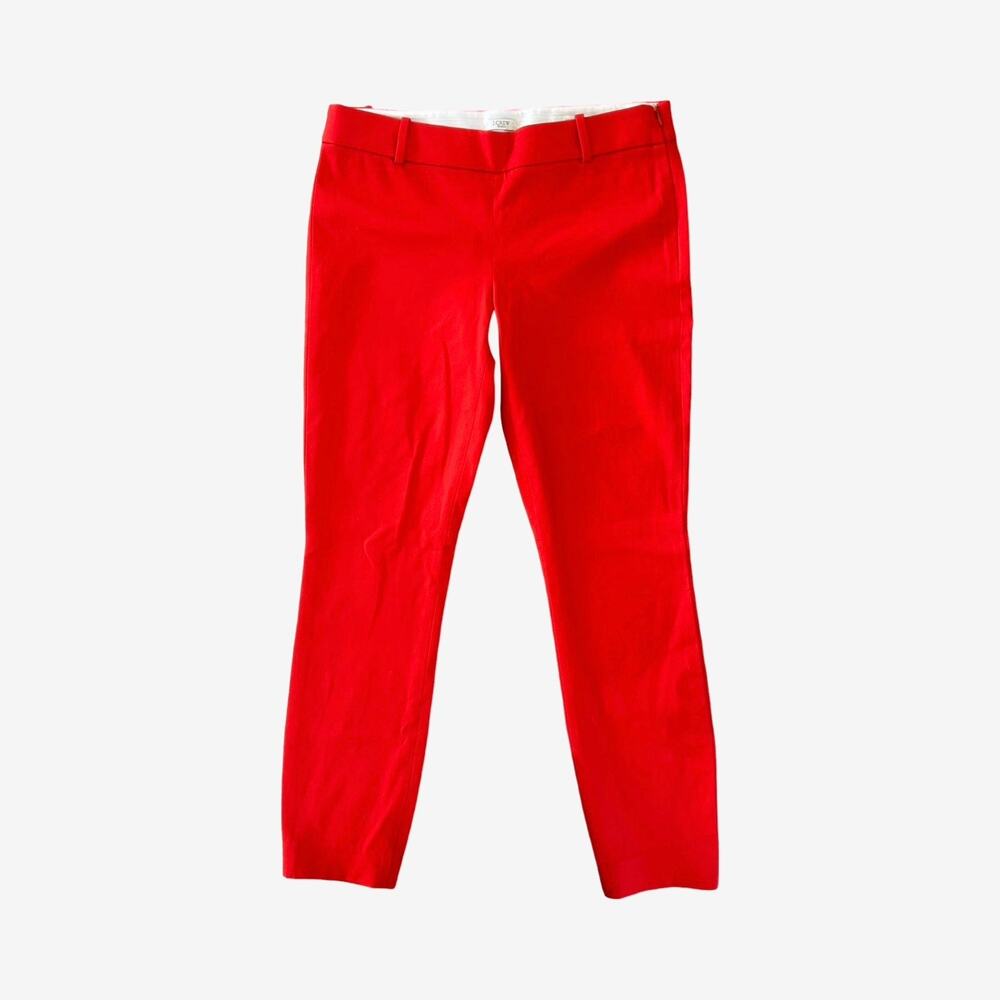 J.Crew Minnie Pants Women's 6 Tall Red Stretch Twill Preppy Work Quiet Luxury - Picture 6 of 9